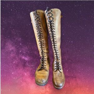 BED STU Lace Up Combat Distressed DELLA Boots Size 8